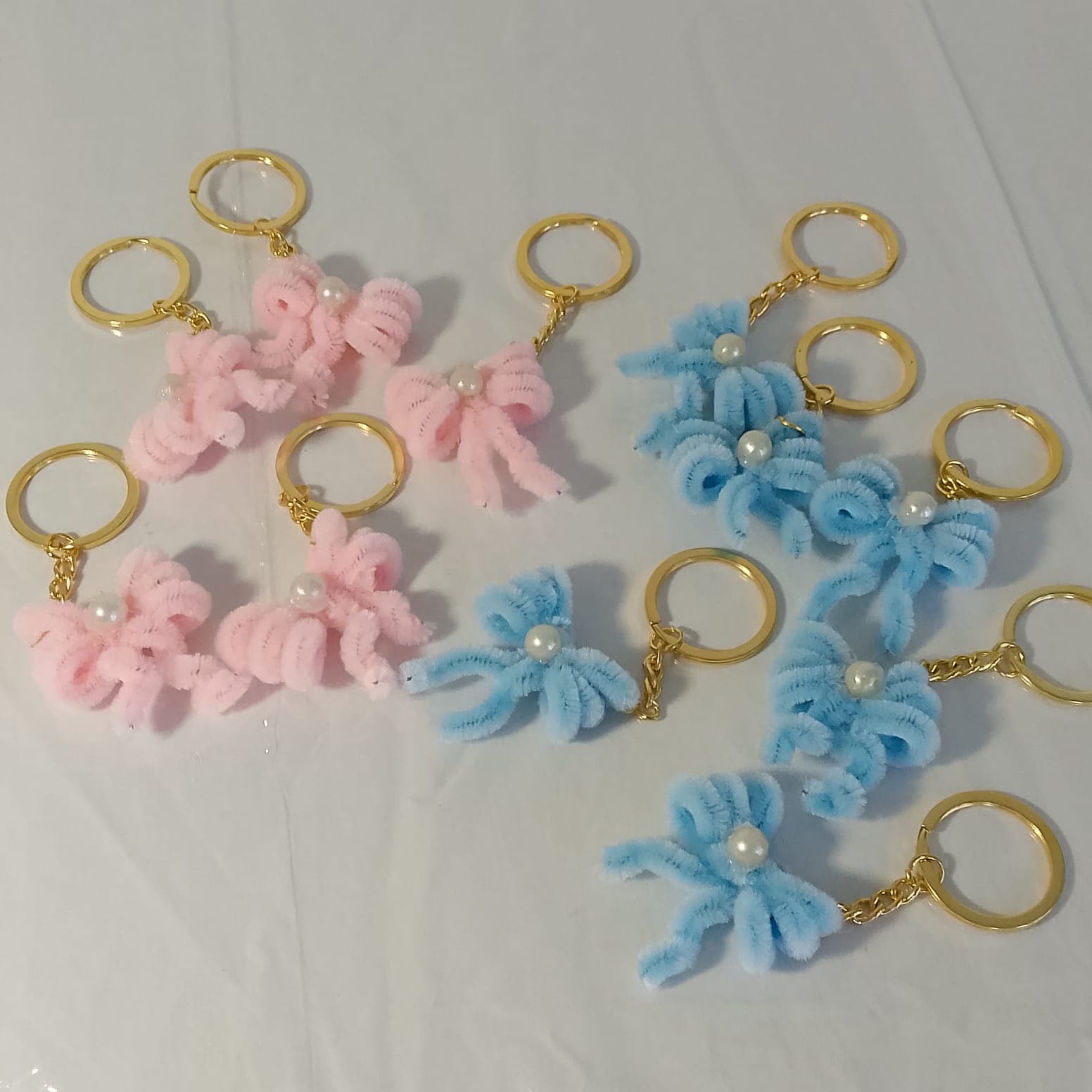 fuzzy bow keychains